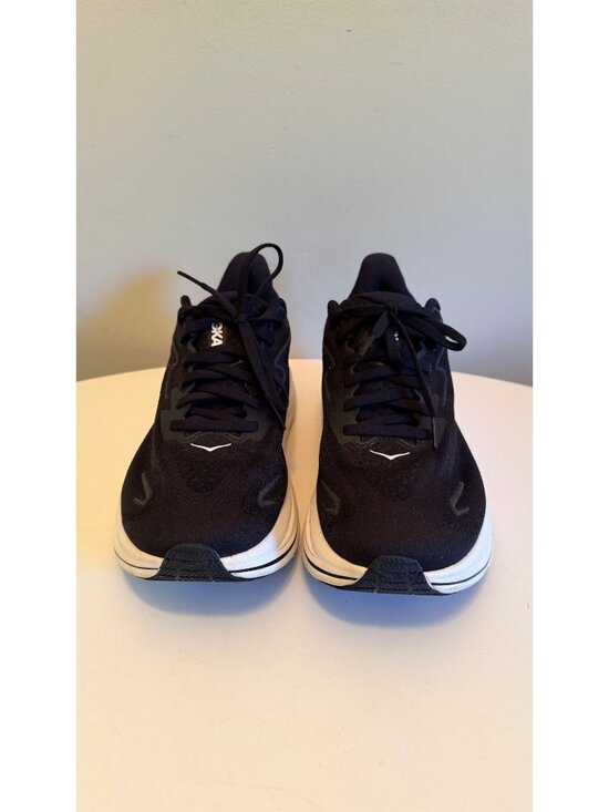 Hoka One One Clifton 10 Wide Mens Size 9 2E Running Shoes Black/White